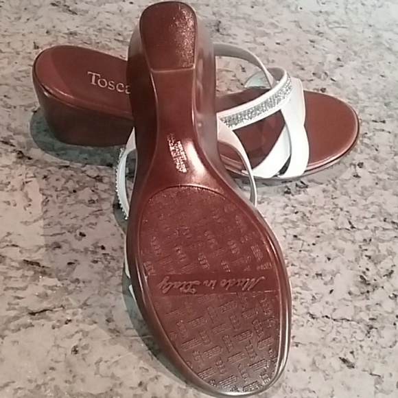 Toscanella Sandals white with jewels size 8.5 - Picture 5 of 6